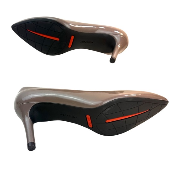 Rockport Women's Plain Pump Dress Shoes Color: Taupe Grey Patent Size: 5.5 NEW - Picture 7 of 15